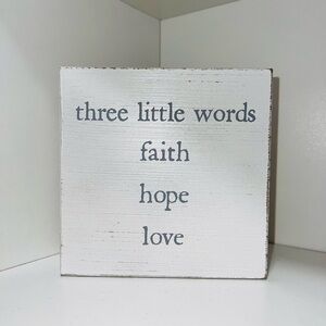 Faith Hope Love Decor - White and Gray